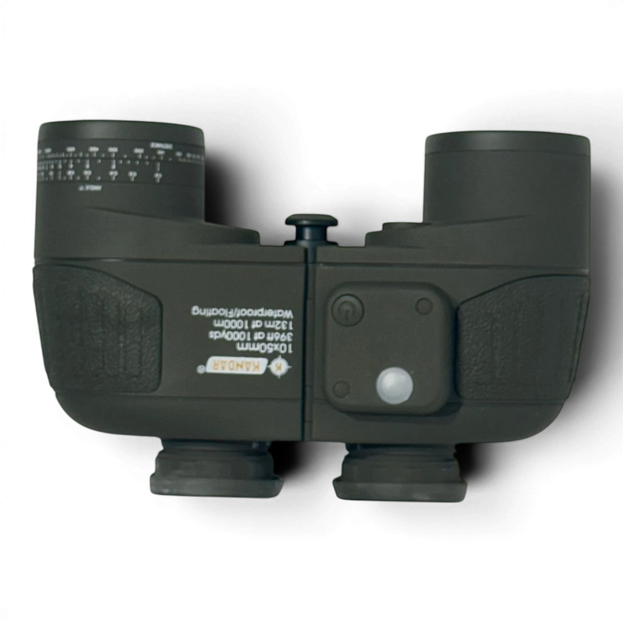 Binoklipood dark green floating waterproof binoculars with compass and rangefinder reticle.