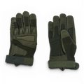 Binoklipood tactical military gloves in olive green, featuring reinforced palms, textured fingertips, and adjustable wrist straps for outdoor activities.